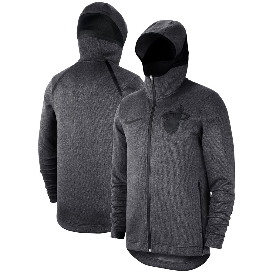 Miami Heat Nike Showtime Tonal Therma Flex Performance Full Zip Hoodie Black