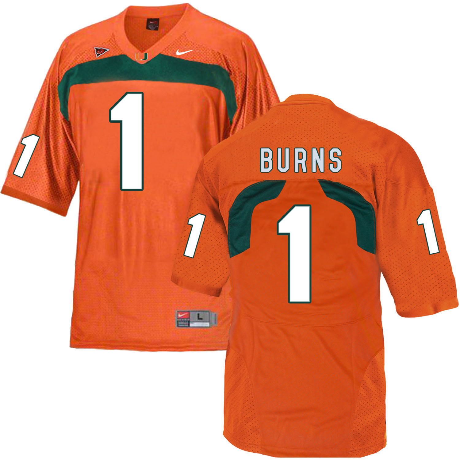 Miami Hurricanes 1 Artie Burns Orange College Football Jersey