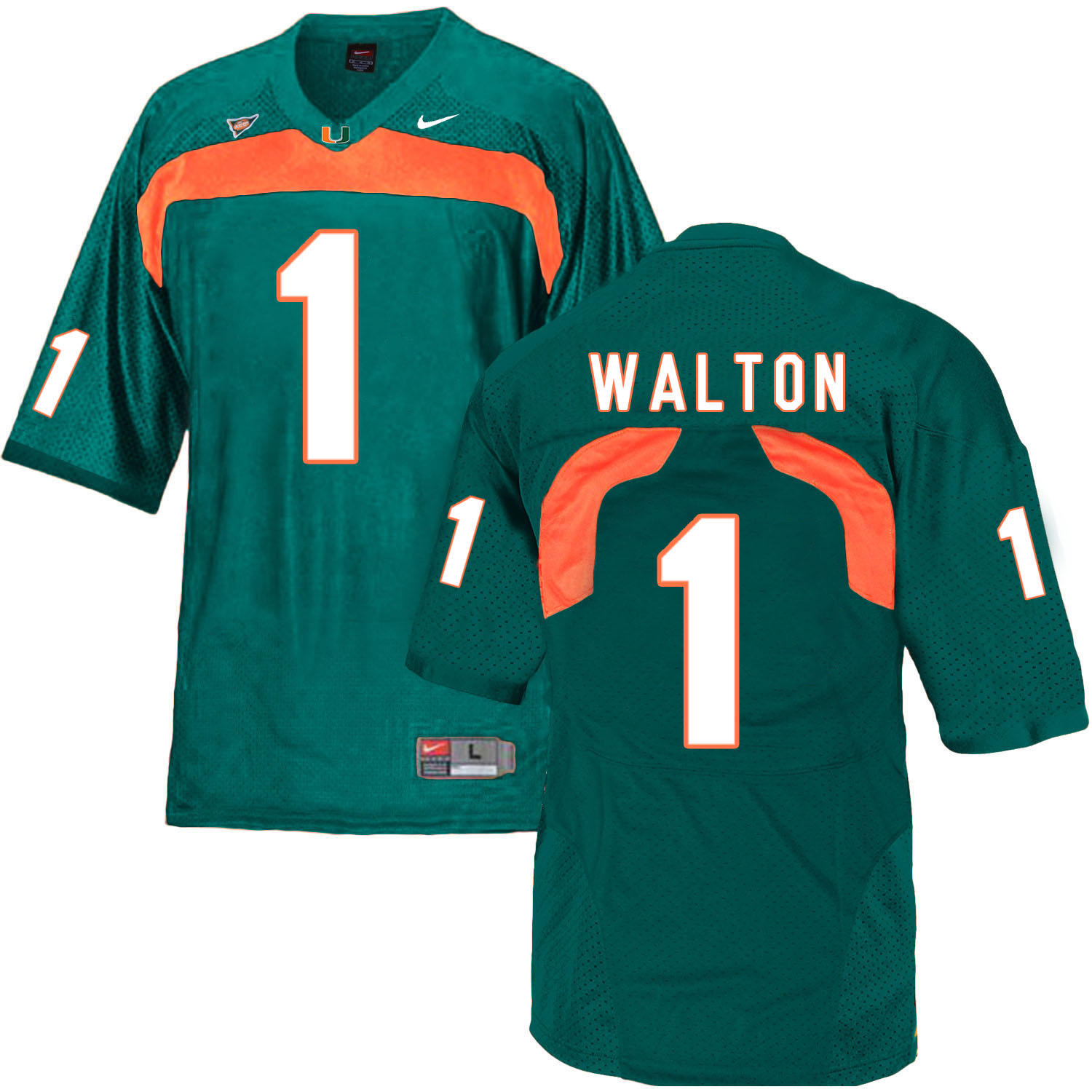 Miami Hurricanes 1 Mark Walton Green College Football Jersey