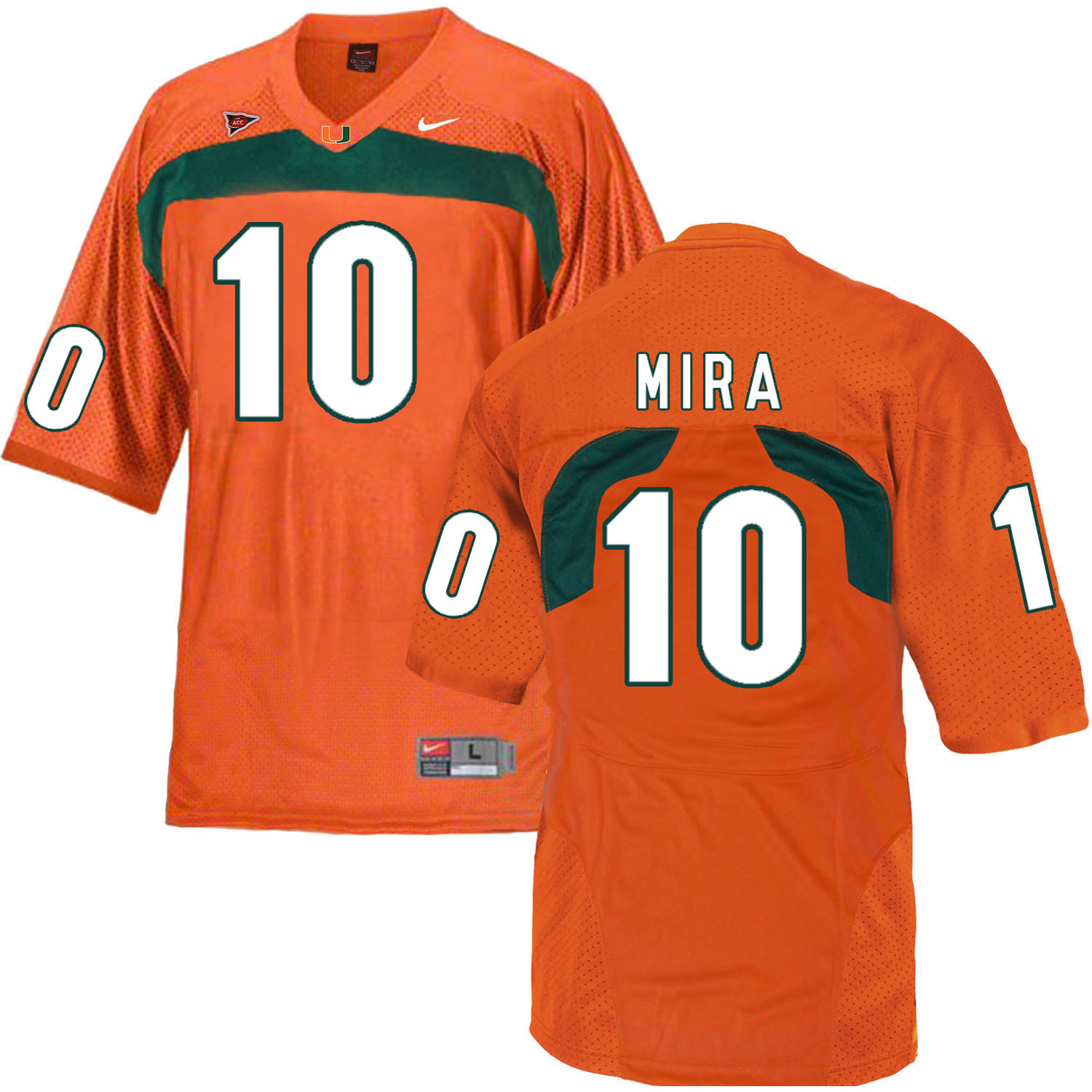 Miami Hurricanes 10 George Mira Orange College Football Jersey