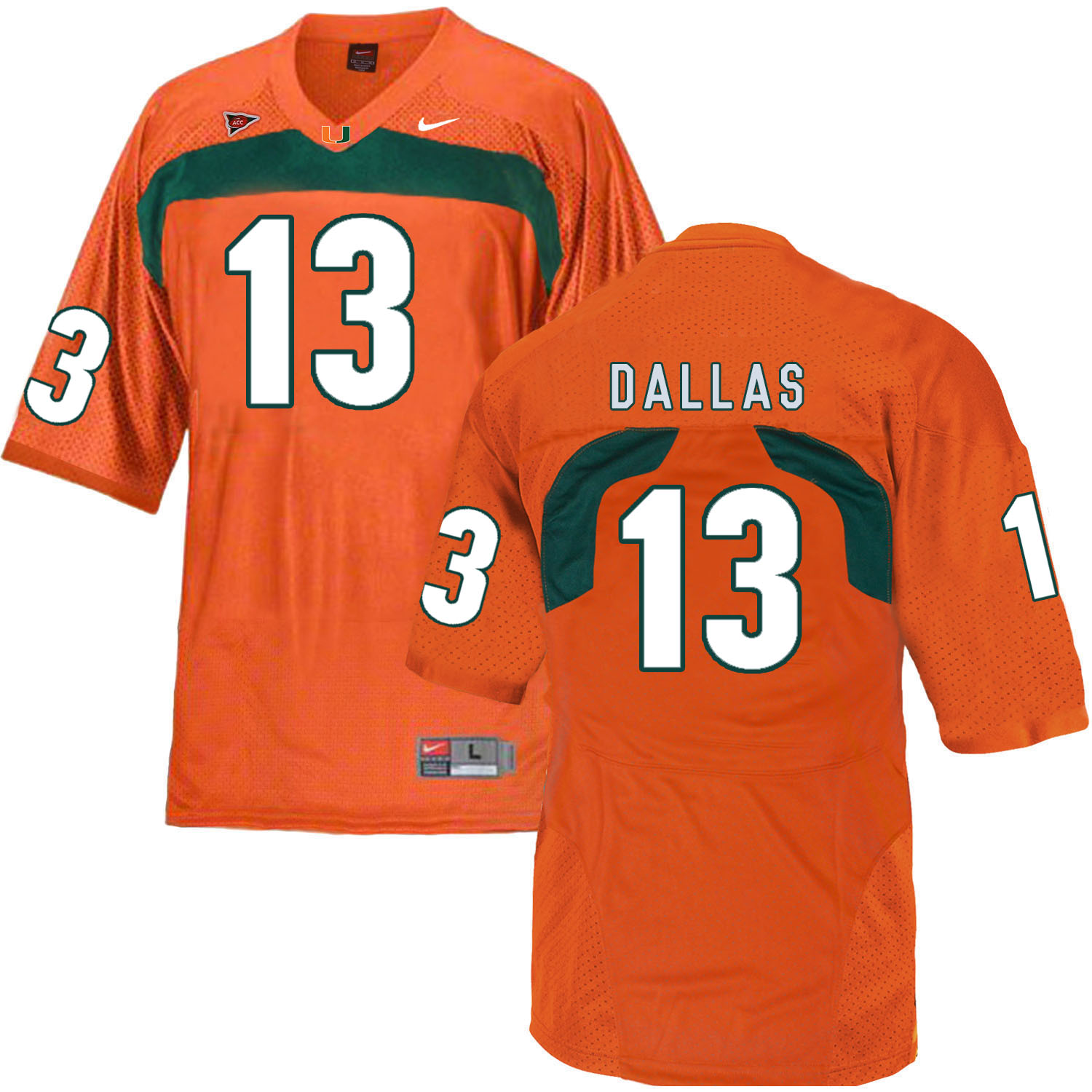 Miami Hurricanes 13 DeeJay Dallas Orange College Football Jersey