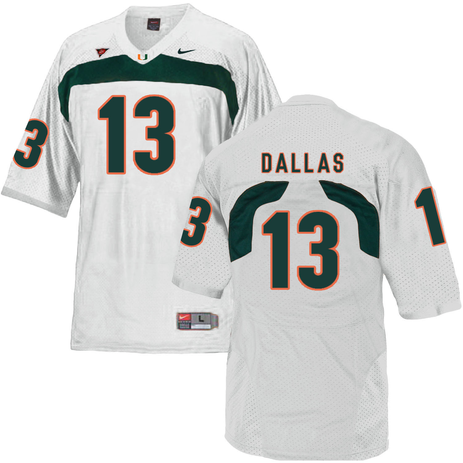 Miami Hurricanes 13 DeeJay Dallas White College Football Jersey