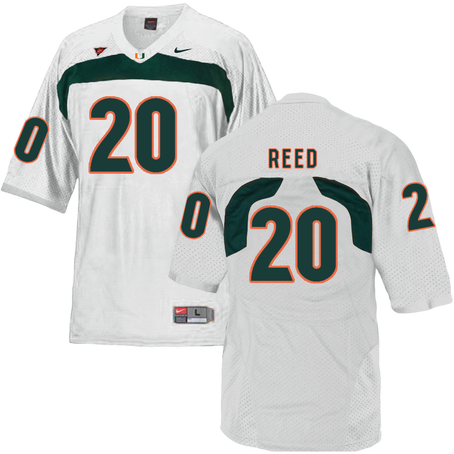 Miami Hurricanes 20 Ed Reed White College Football Jersey