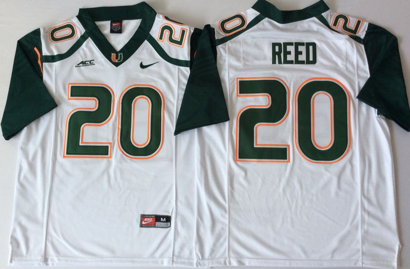 Miami Hurricanes 20 Ed White Green Nike College Football Jersey