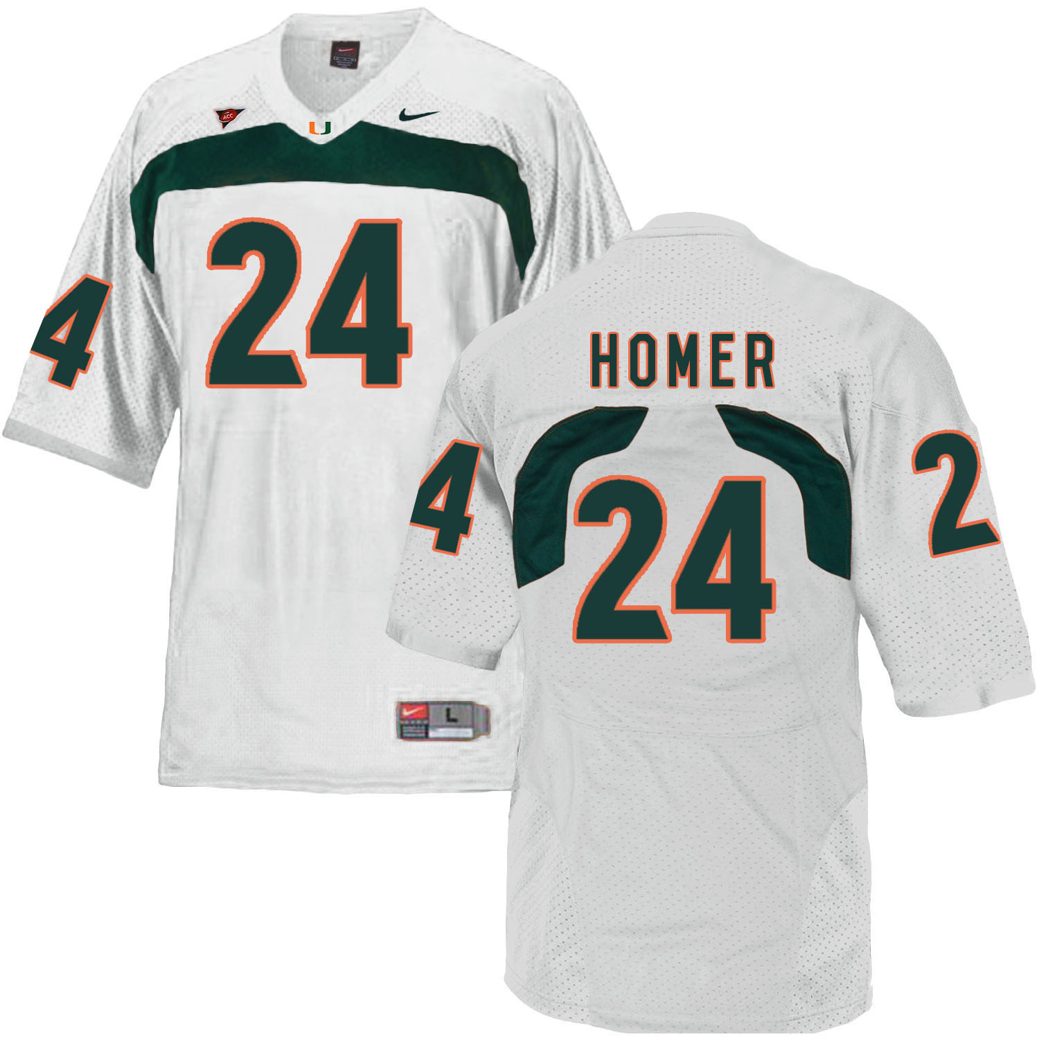 Miami Hurricanes 24 Travis Homer White College Football Jersey