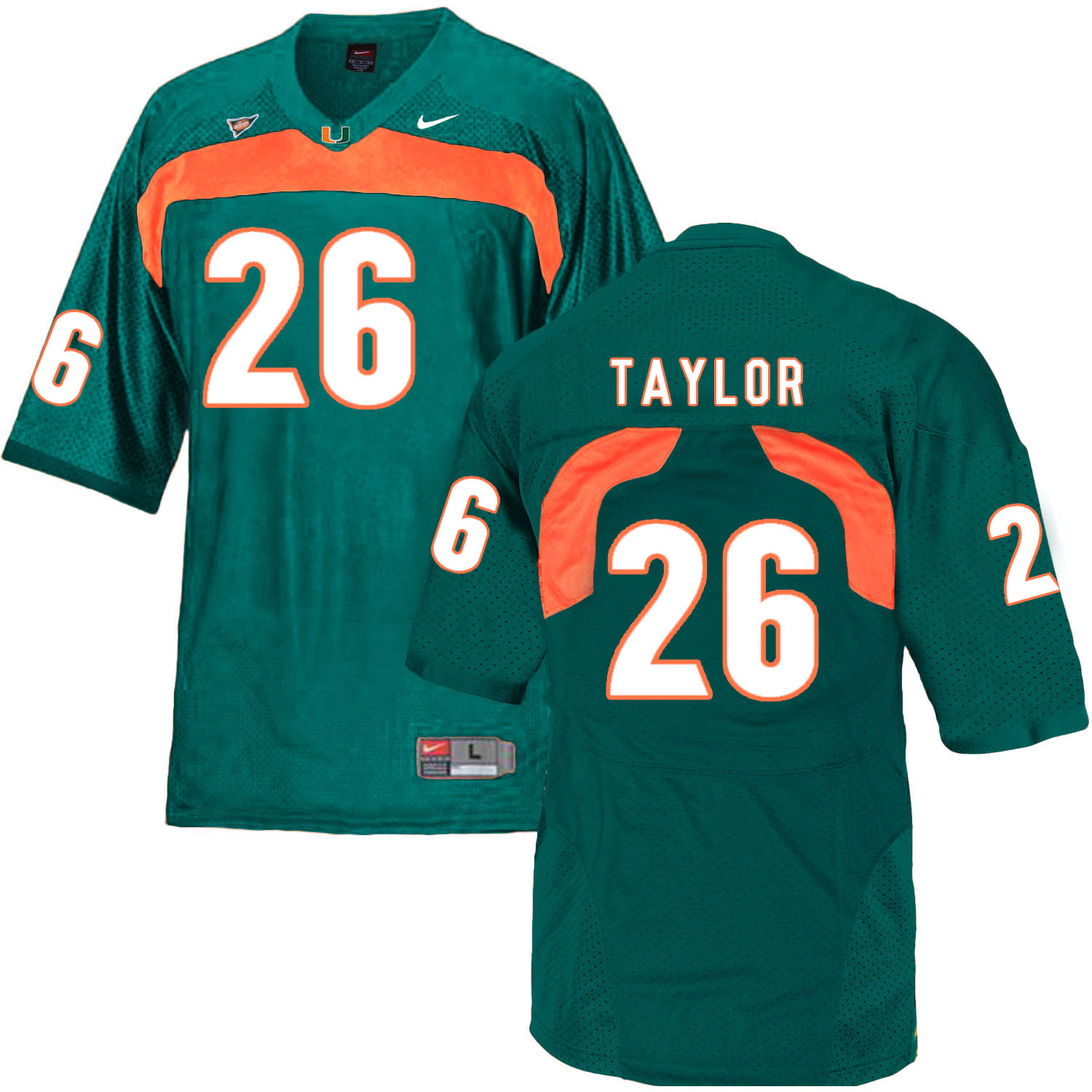 Miami Hurricanes 26 Sean Taylor Green College Football Jersey