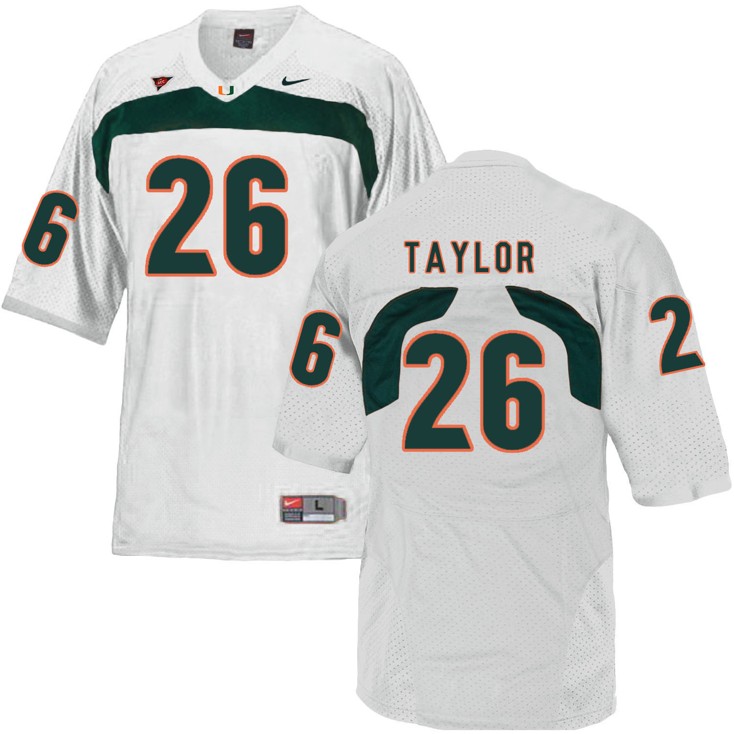 Miami Hurricanes 26 Sean Taylor White College Football Jersey