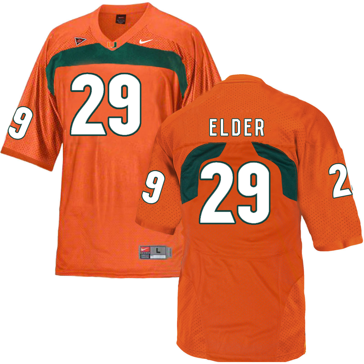 Miami Hurricanes 29 Corn Elder Orange College Football Jersey