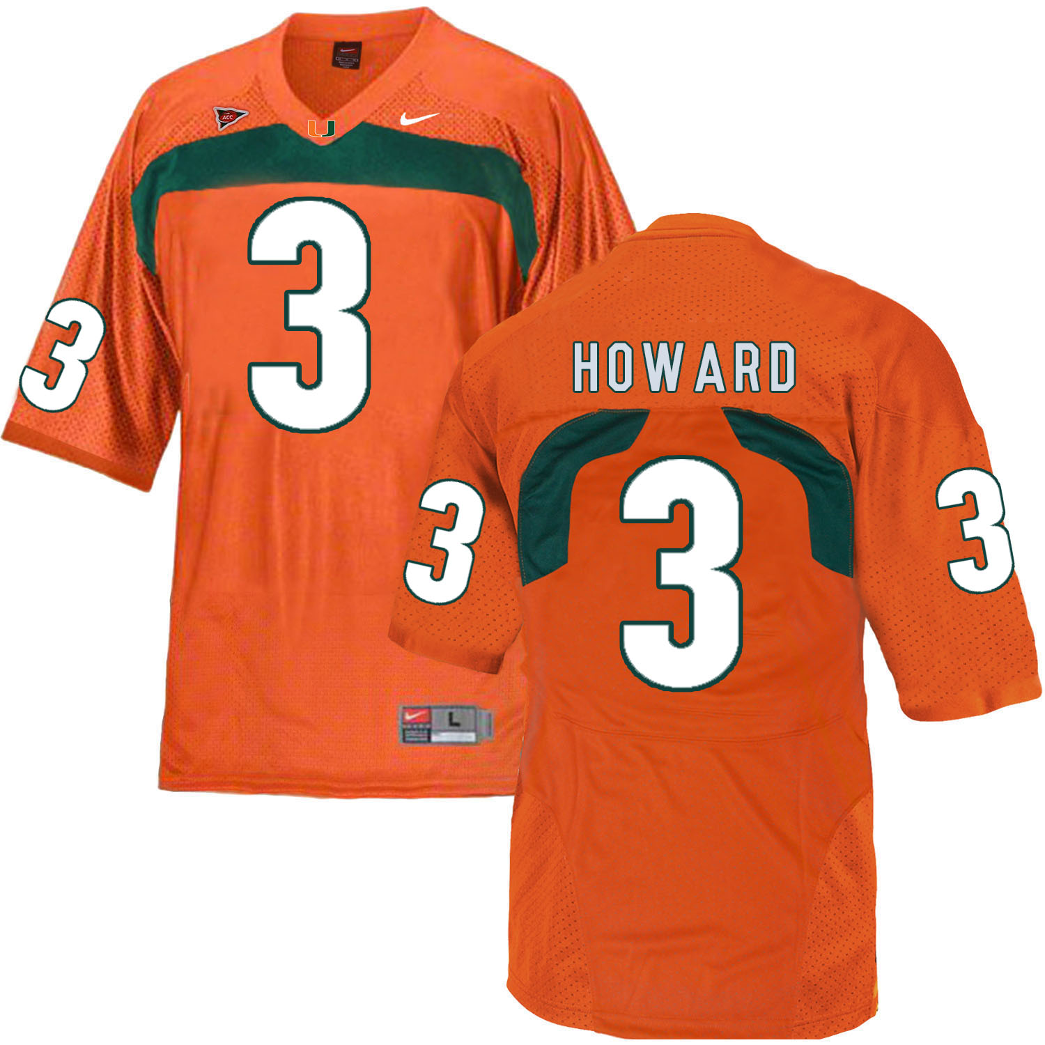 Miami Hurricanes 3 Tracy Howard Orange College Football Jersey