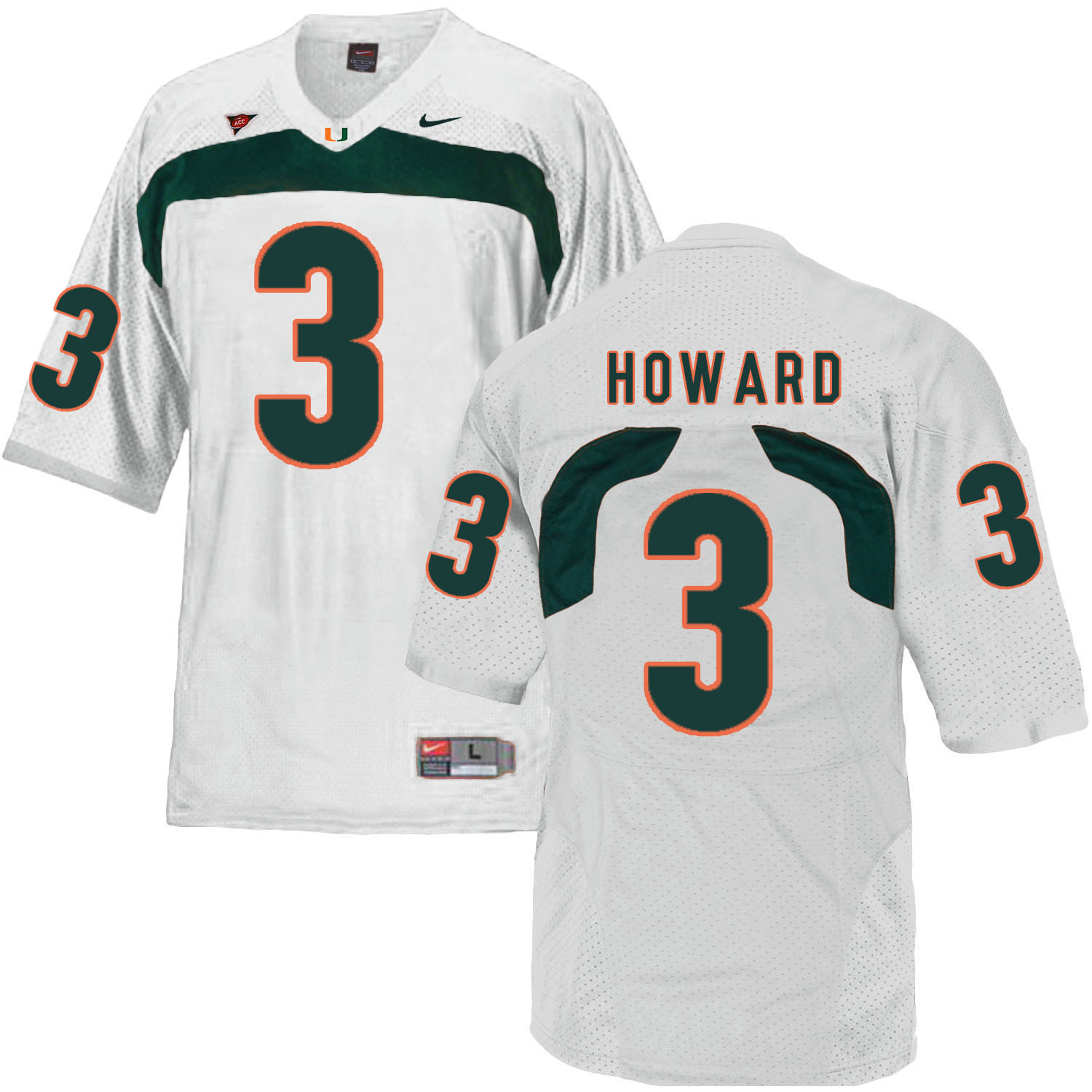Miami Hurricanes 3 Tracy Howard White College Football Jersey