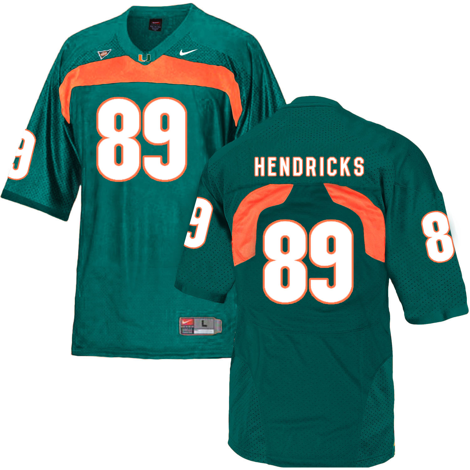 Miami Hurricanes 89 Hendricks Green College Football Jersey