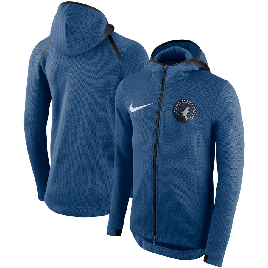 Minnesota Timberwolves Nike Showtime Therma Flex Performance Full Zip Hoodie Blue