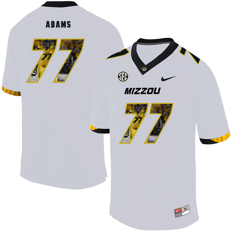 Missouri Tigers 77 Paul Adams White Nike Fashion College Football Jersey