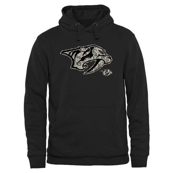 Nashville Predators Black Camo Logo Men's Pullover Hoodie