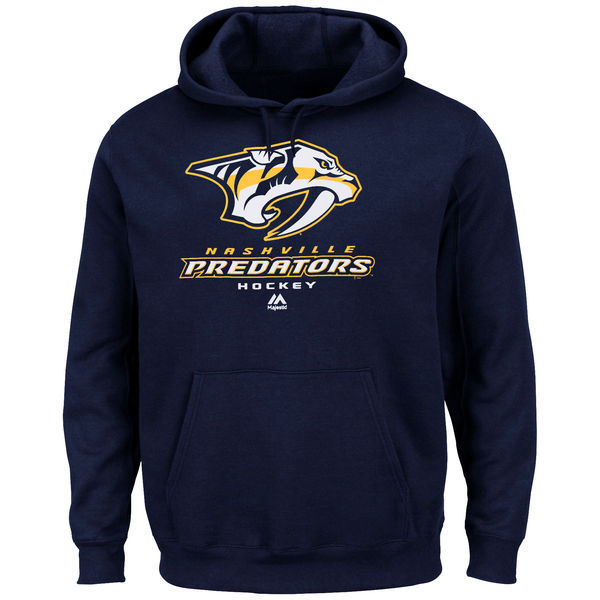 Nashville Predators Navy Blue Team Logo Men's Pullover Hoodie