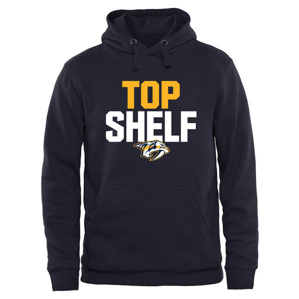 Nashville Predators Navy Blue Team Logo Men's Pullover Hoodie03