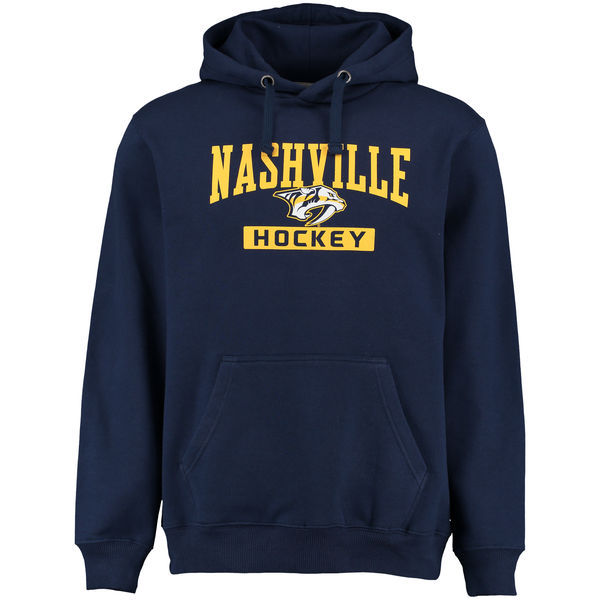 Nashville Predators Navy Blue Team Logo Men's Pullover Hoodie04
