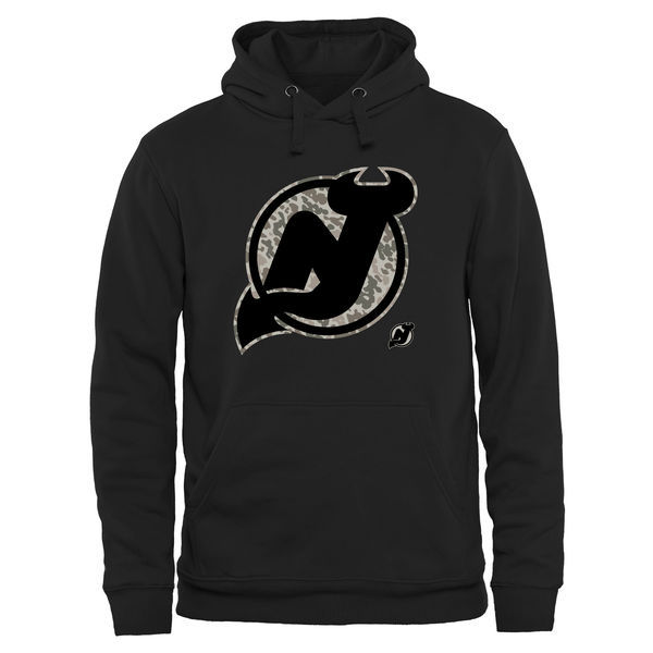 New Jersey Devils Black Team Logo Men's Pullover Hoodie
