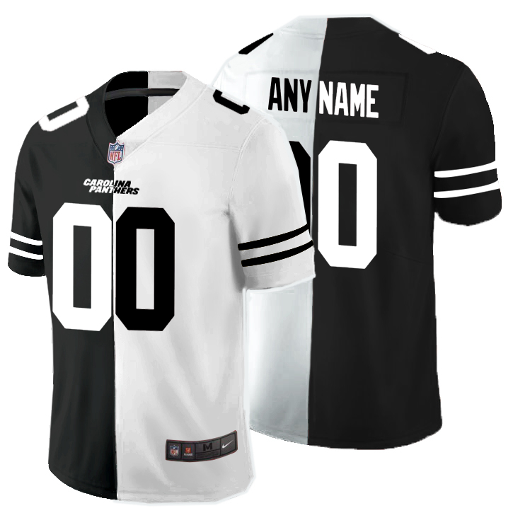Nike Carolina Panthers Customized Black And White Split Two Tone Vapor Untouchable Limited Jersey