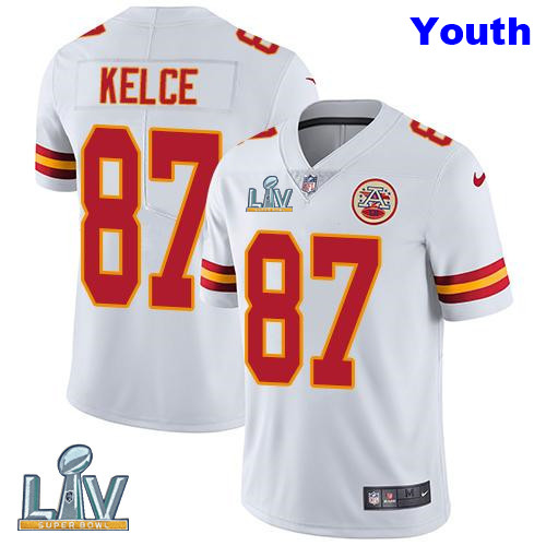 Nike Chiefs 87 Travis Kelce White Youth Vapor Untouchable Player Limited Jersey