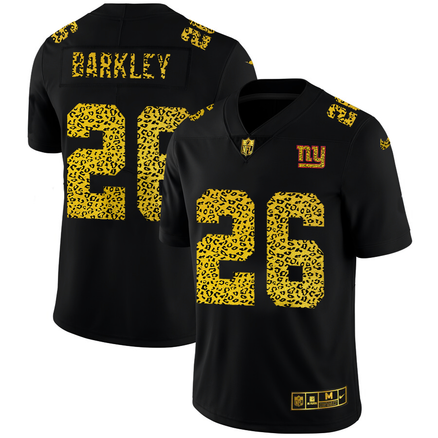 Nike Giants 26 Saquon Barkley Black Leopard Vapor Untouchable Limited Jersey