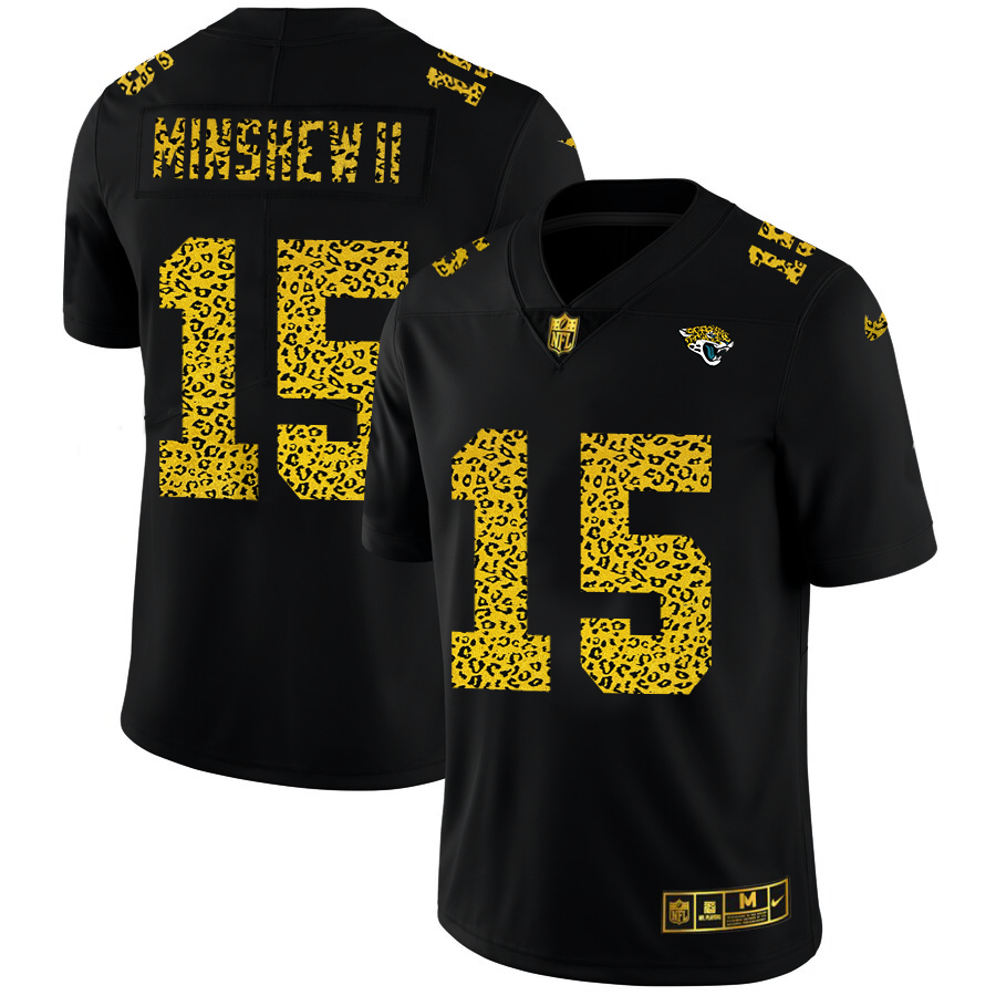 Nike Jaguars 15 Gardner Minshew II Black Leopard Vapor Untouchable Limited Jersey