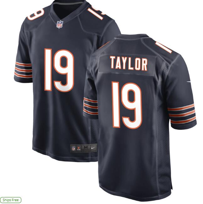 Nike Men's Chicago Bears #19 Tory Taylor Navy Game Jersey
