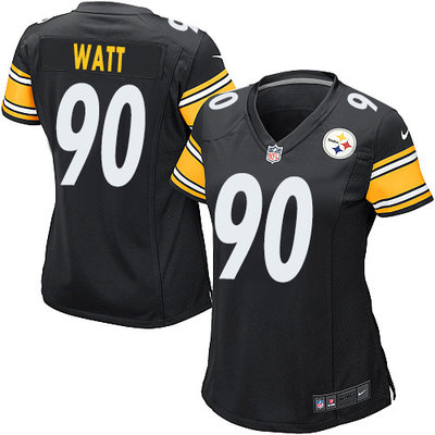 Women's 2017 NFL Draft Pittsburgh Nike Steelers #90 T. J. Watt Black Team Color Stitched NFL Elite Jersey