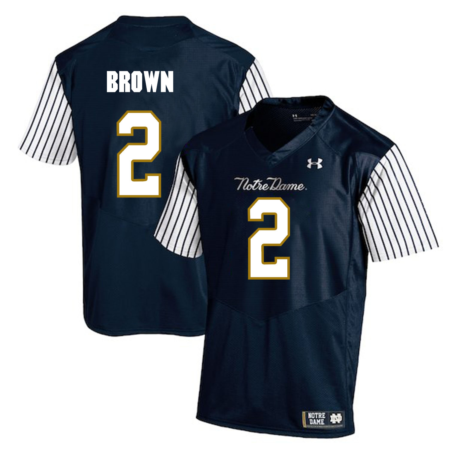 Notre Dame Fighting Irish 2 Chris Brown Navy College Football Jersey