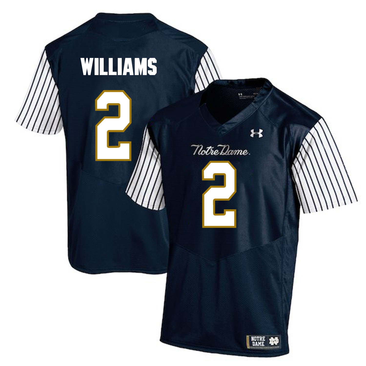 Notre Dame Fighting Irish 2 Dexter Williams Navy College Football Jersey