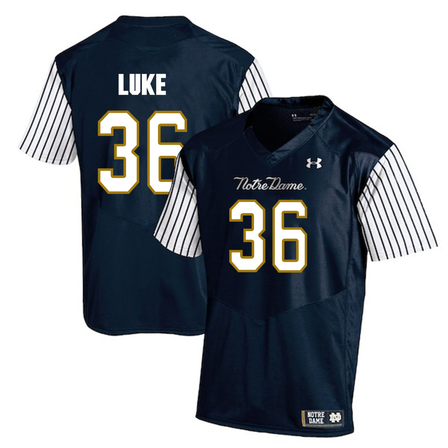Notre Dame Fighting Irish 36 Cole Luke Navy College Football Jersey