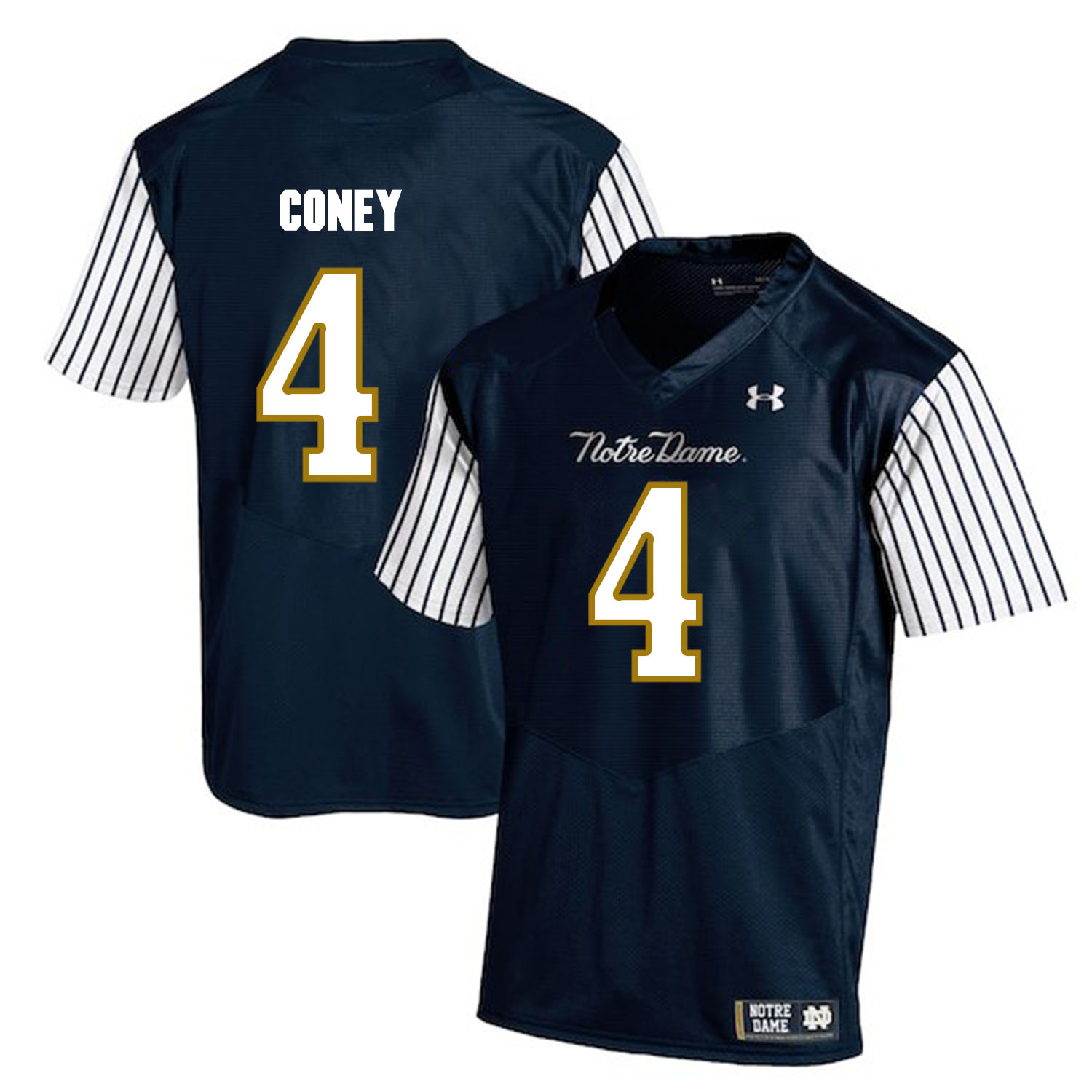 Notre Dame Fighting Irish 4 Te'von Coney Navy College Football Jersey