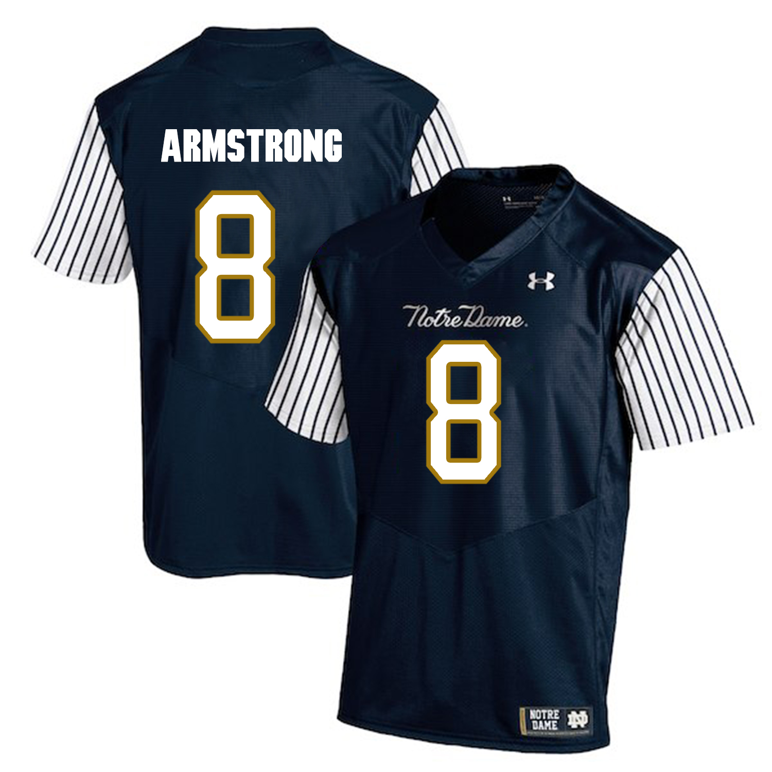 Notre Dame Fighting Irish 8 Jafar Armstrong Navy College Football Jersey
