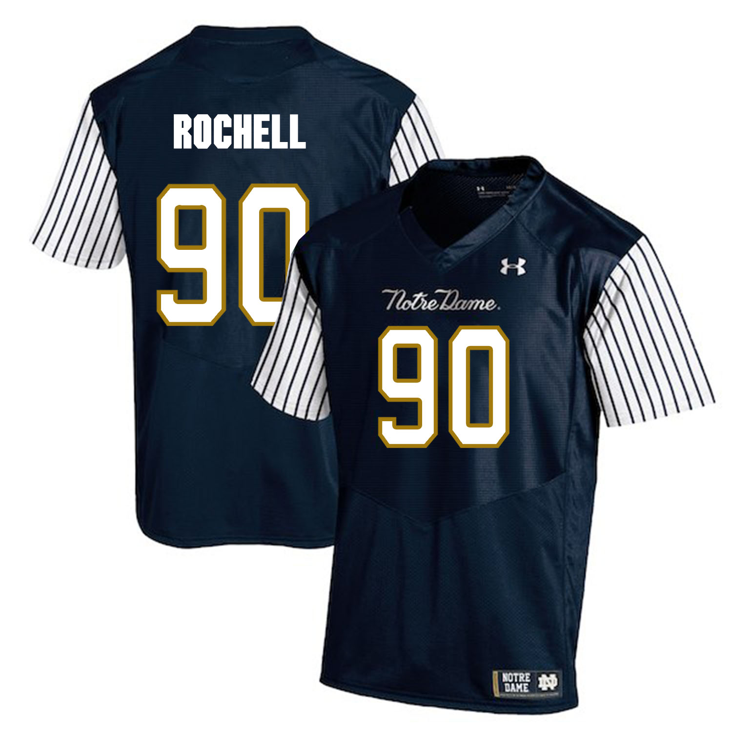 Notre Dame Fighting Irish 90 Isaac Rochell Navy College Football Jersey