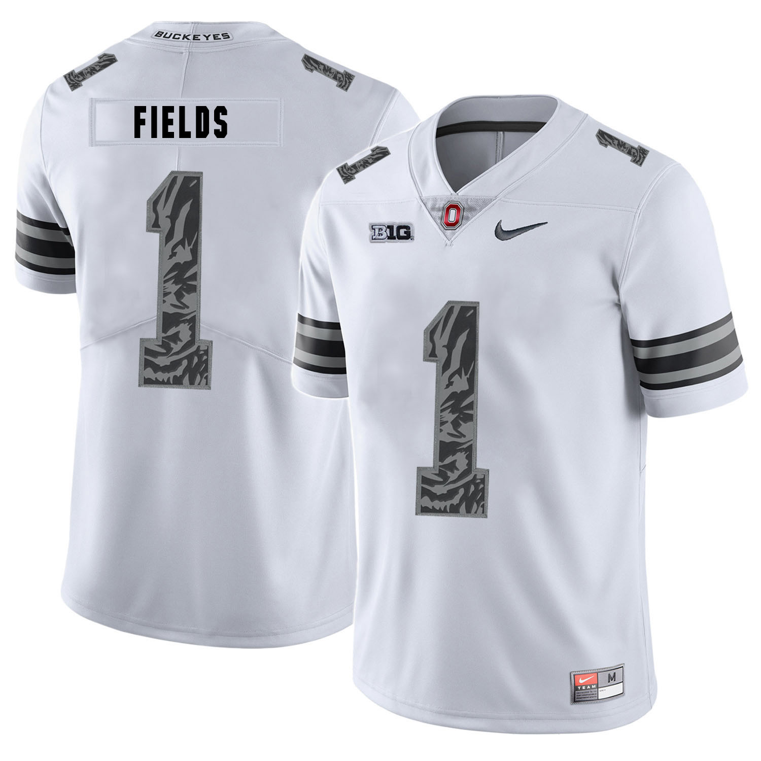 Ohio State Buckeyes 1 Justin Fields White Nike College Football Jerseys