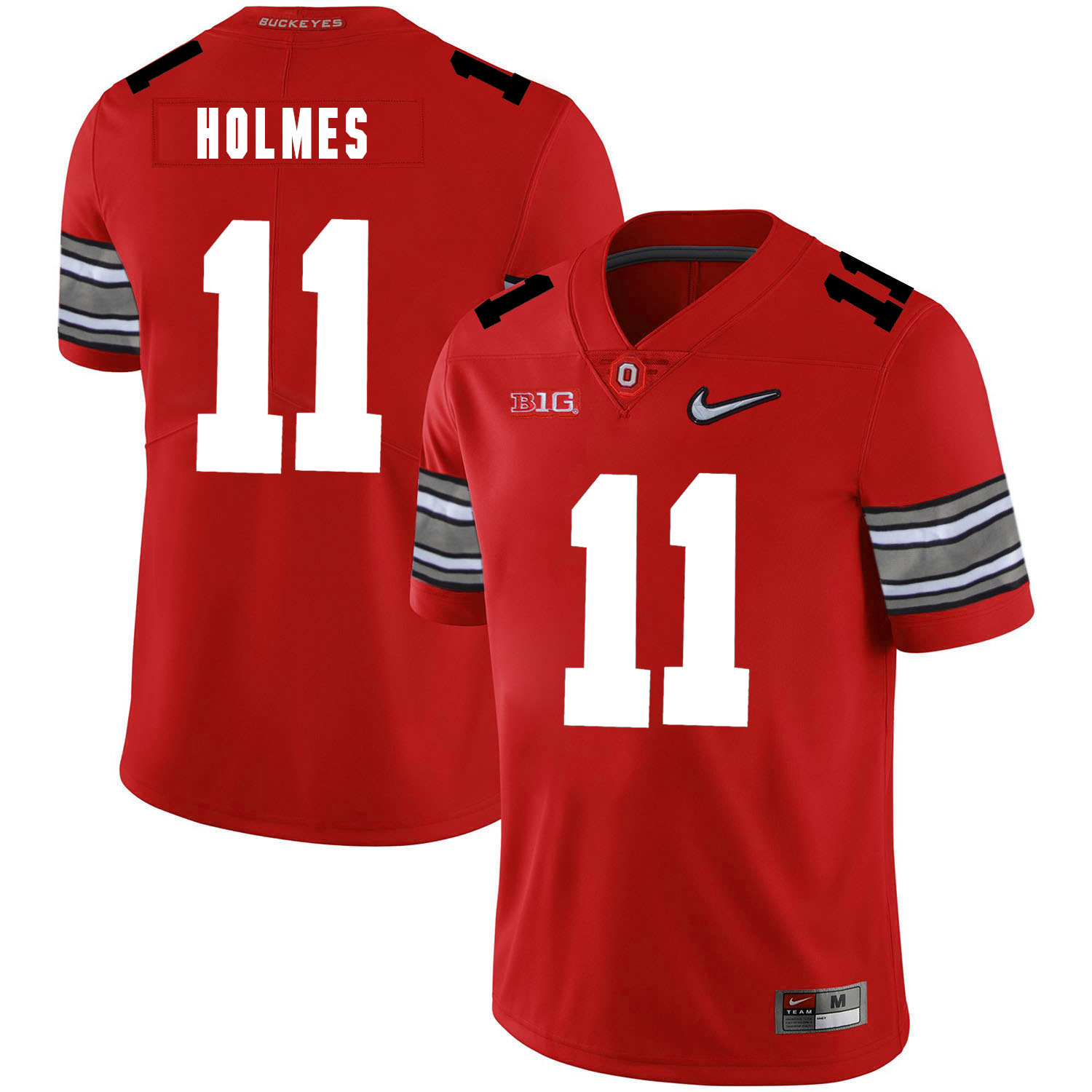 Ohio State Buckeyes 11 Jalyn Holmes Red Diamond Nike Logo College Football Jersey