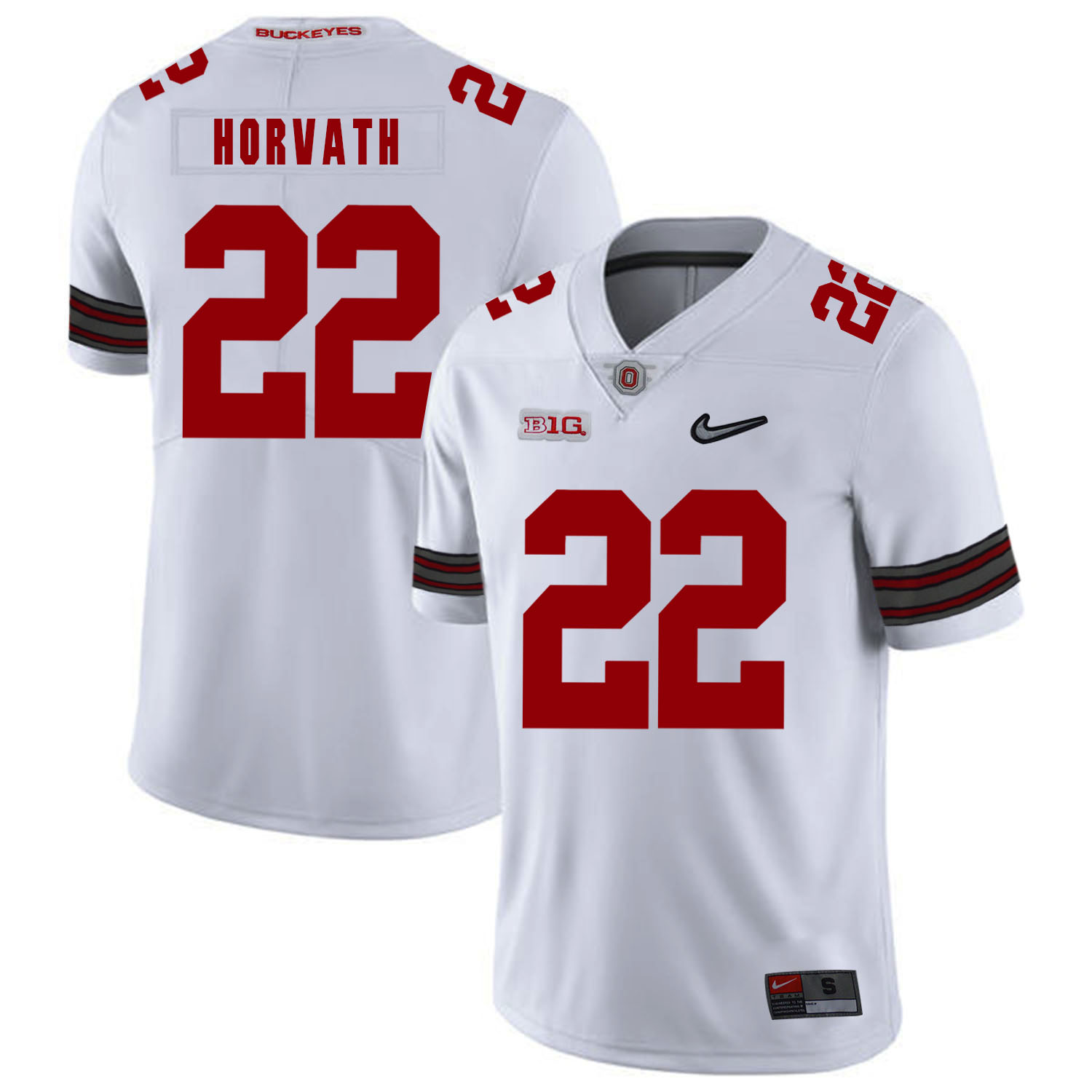 Ohio State Buckeyes 22 Les Horvath White Diamond Nike Logo College Football Jersey