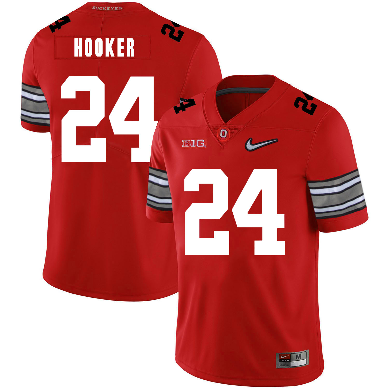 Ohio State Buckeyes 24 Malik Hooker Red Diamond Nike Logo College Football Jersey