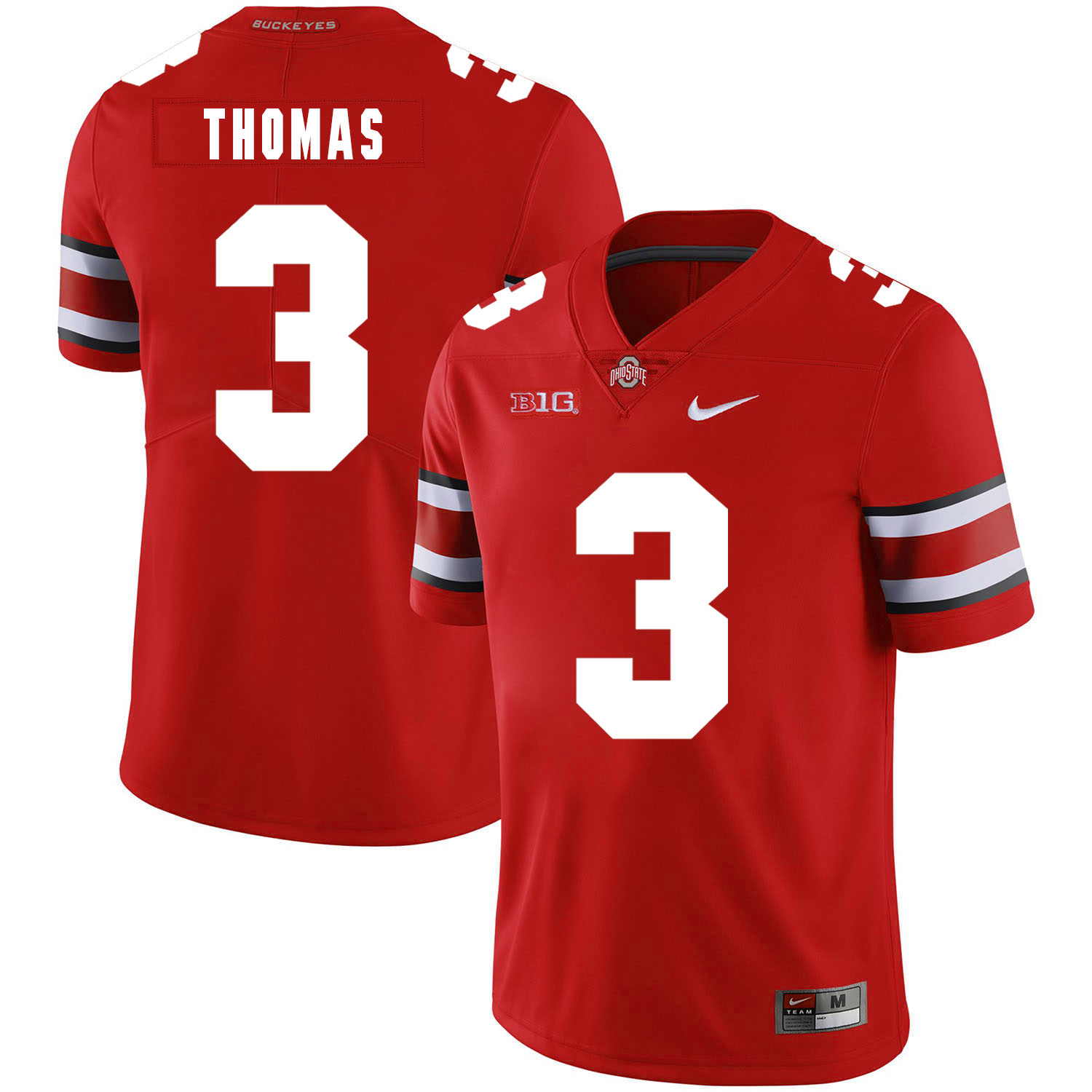 Ohio State Buckeyes 3 Michael Thomas Red Nike College Football Jersey