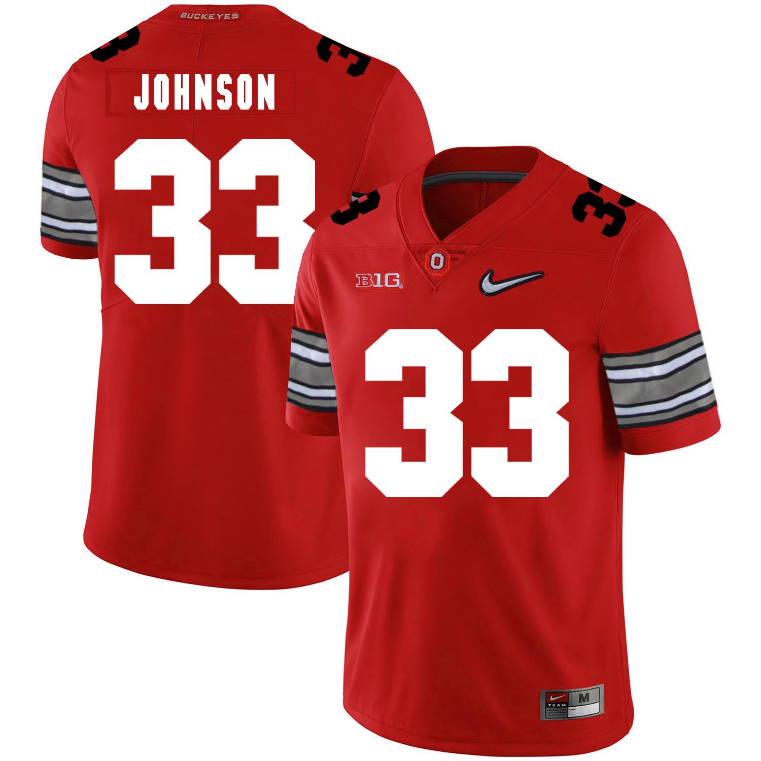 Ohio State Buckeyes 33 Pete Johnson Red Diamond Nike Logo College Football Jersey