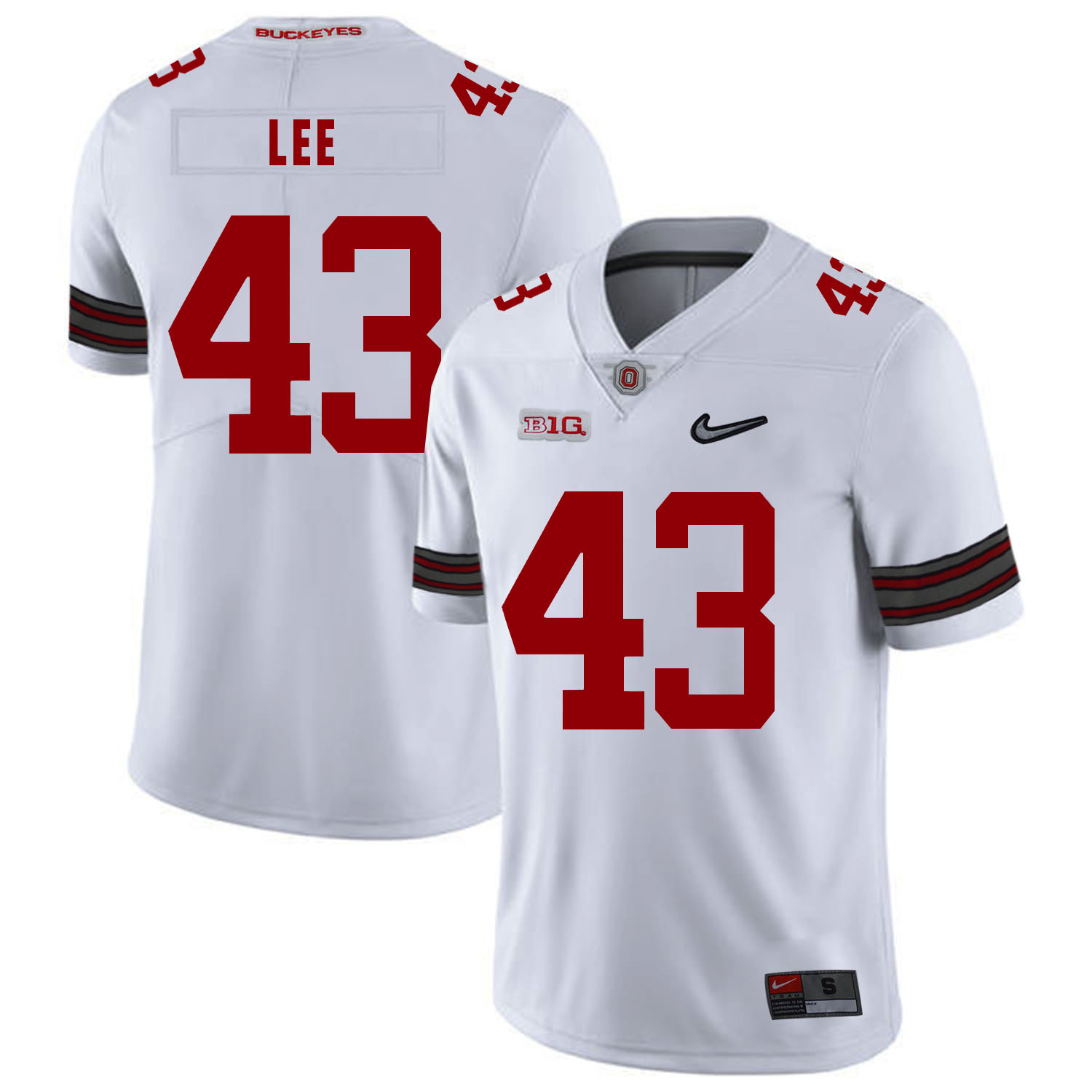 Ohio State Buckeyes 43 Darron Lee White Diamond Nike Logo College Football Jersey