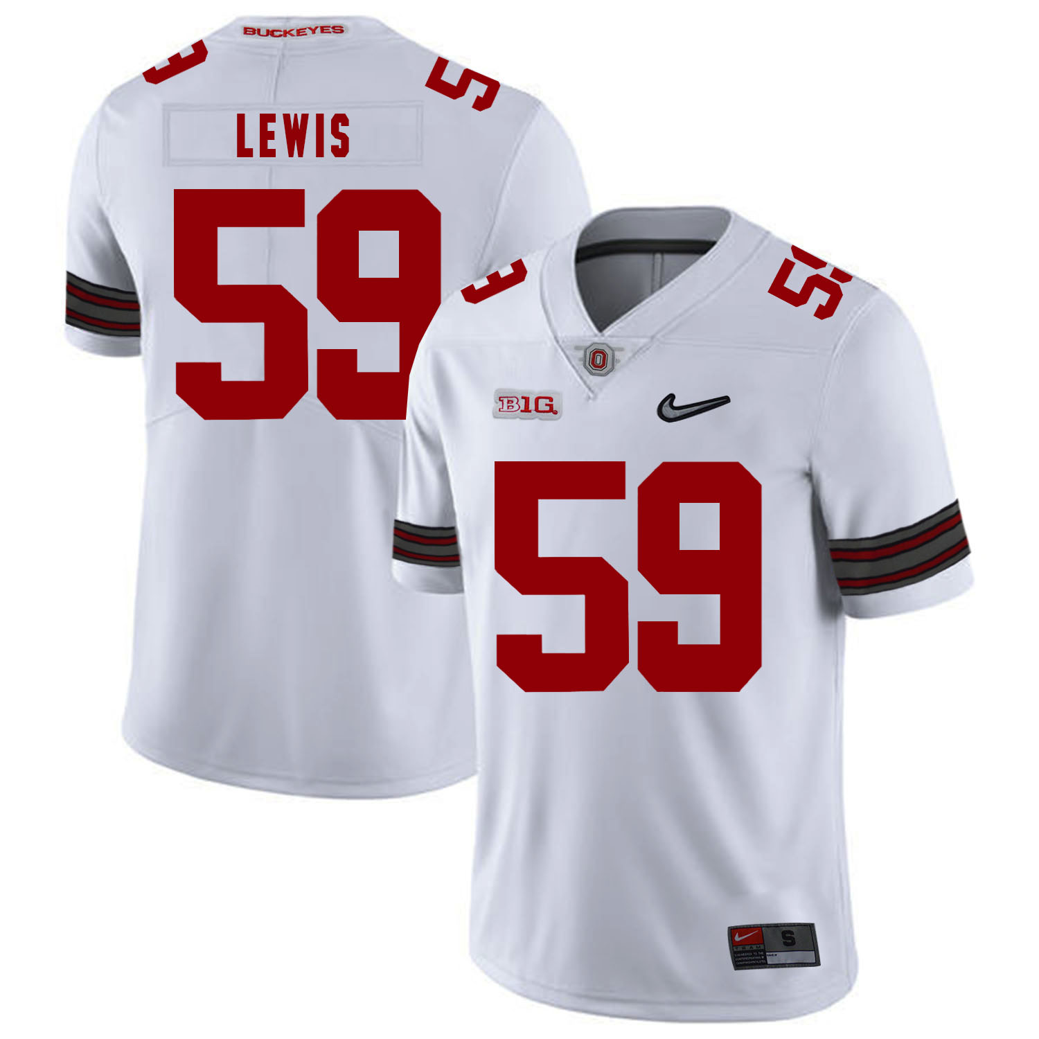 Ohio State Buckeyes 59 Tyquan Lewis White Diamond Nike Logo College Football Jersey