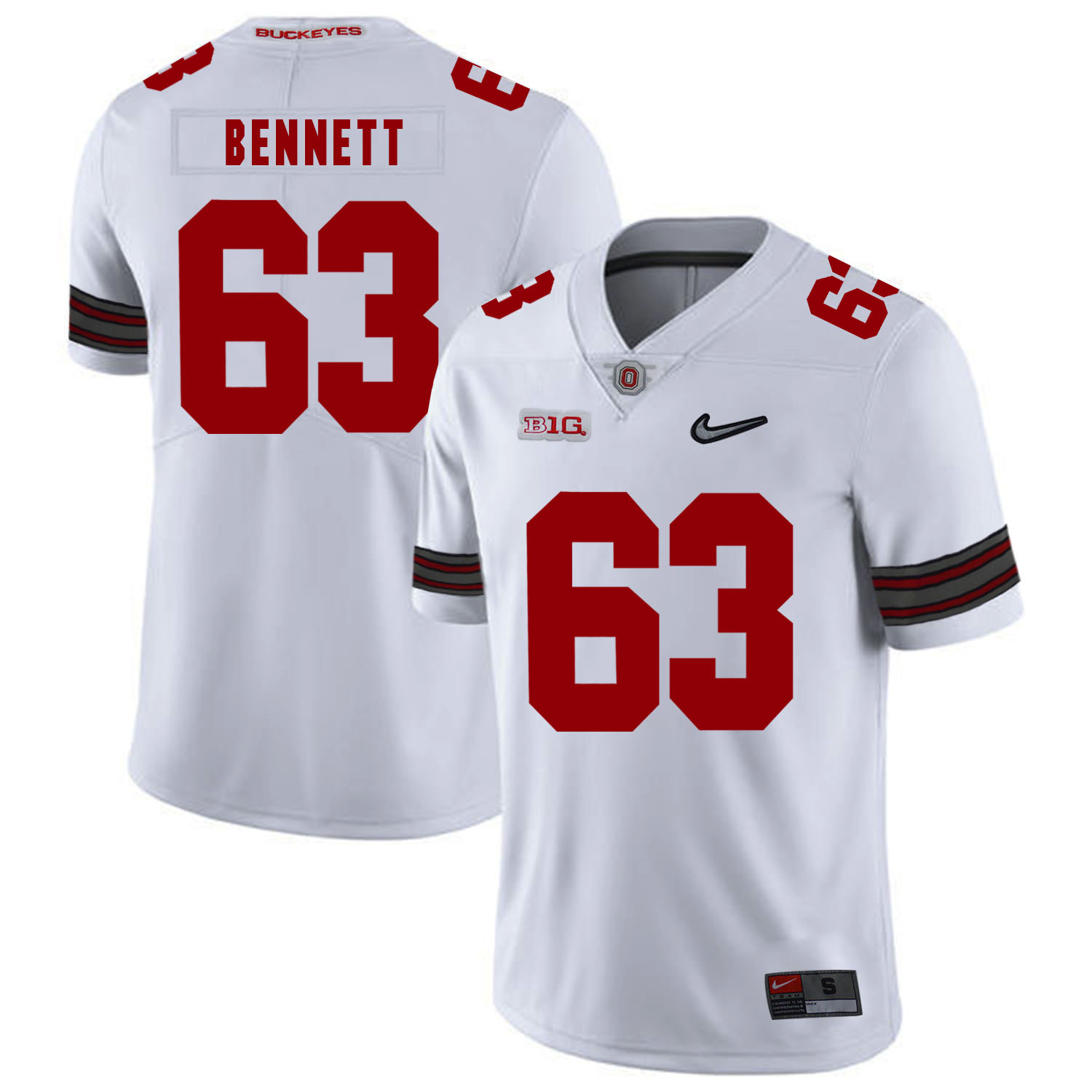 Ohio State Buckeyes 63 Michael Bennett IV White Diamond Nike Logo College Football Jersey