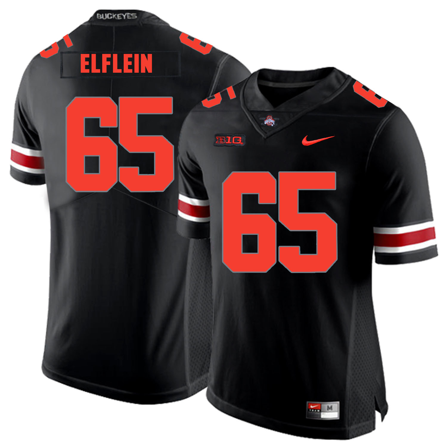 Ohio State Buckeyes 65 Pat Elflein Black Shadow Nike College Football Jersey