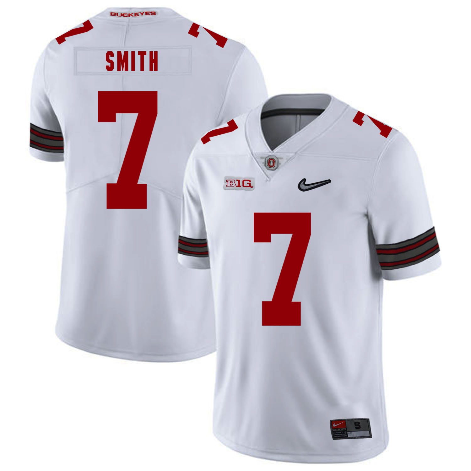 Ohio State Buckeyes 7 Rod Smith White Diamond Nike Logo College Football Jersey