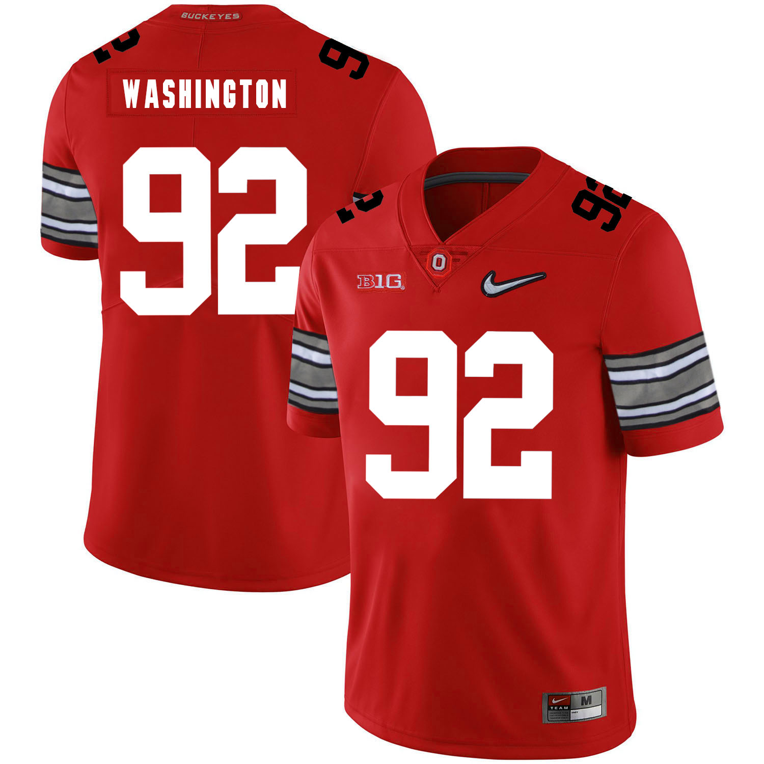 Ohio State Buckeyes 92 Adolphus Washington Red Diamond Nike Logo College Football Jersey