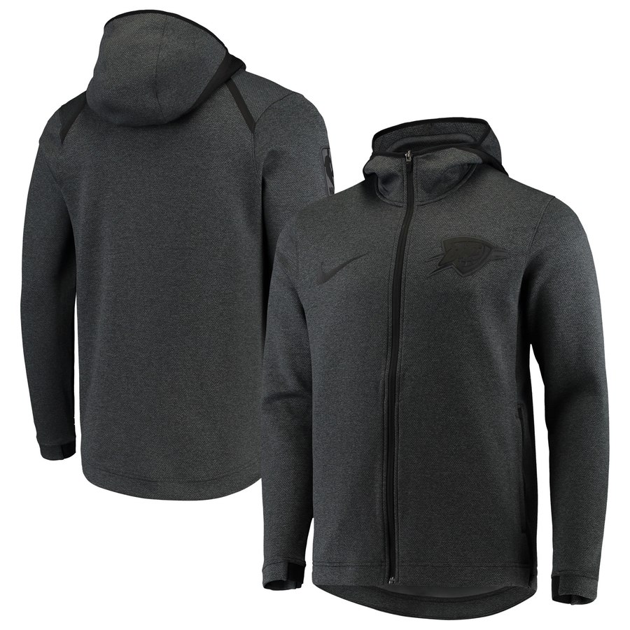 Oklahoma City Thunder Nike Showtime Tonal Therma Flex Performance Full Zip Hoodie Black