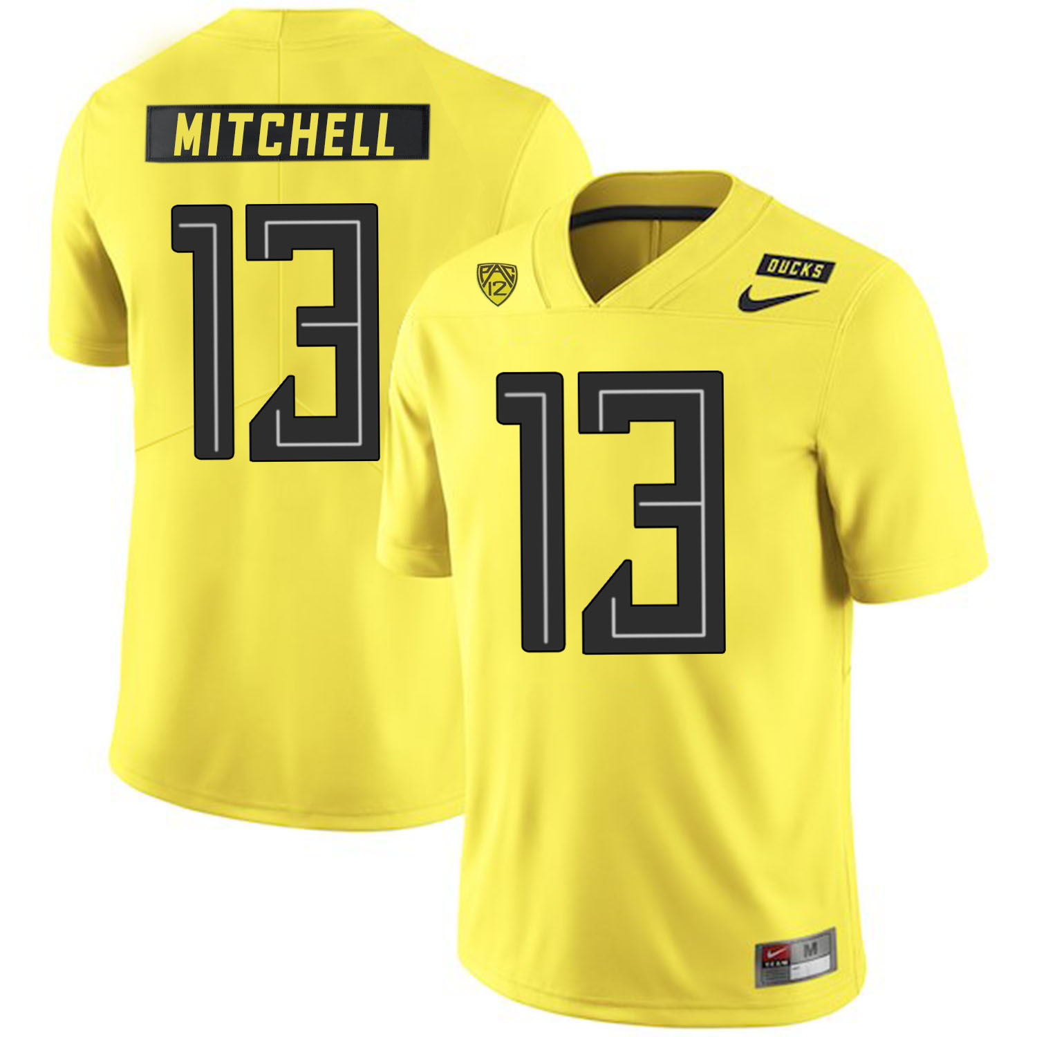 Oregon Ducks 13 Dillon Mitchell Yellow Nike College Football Jersey