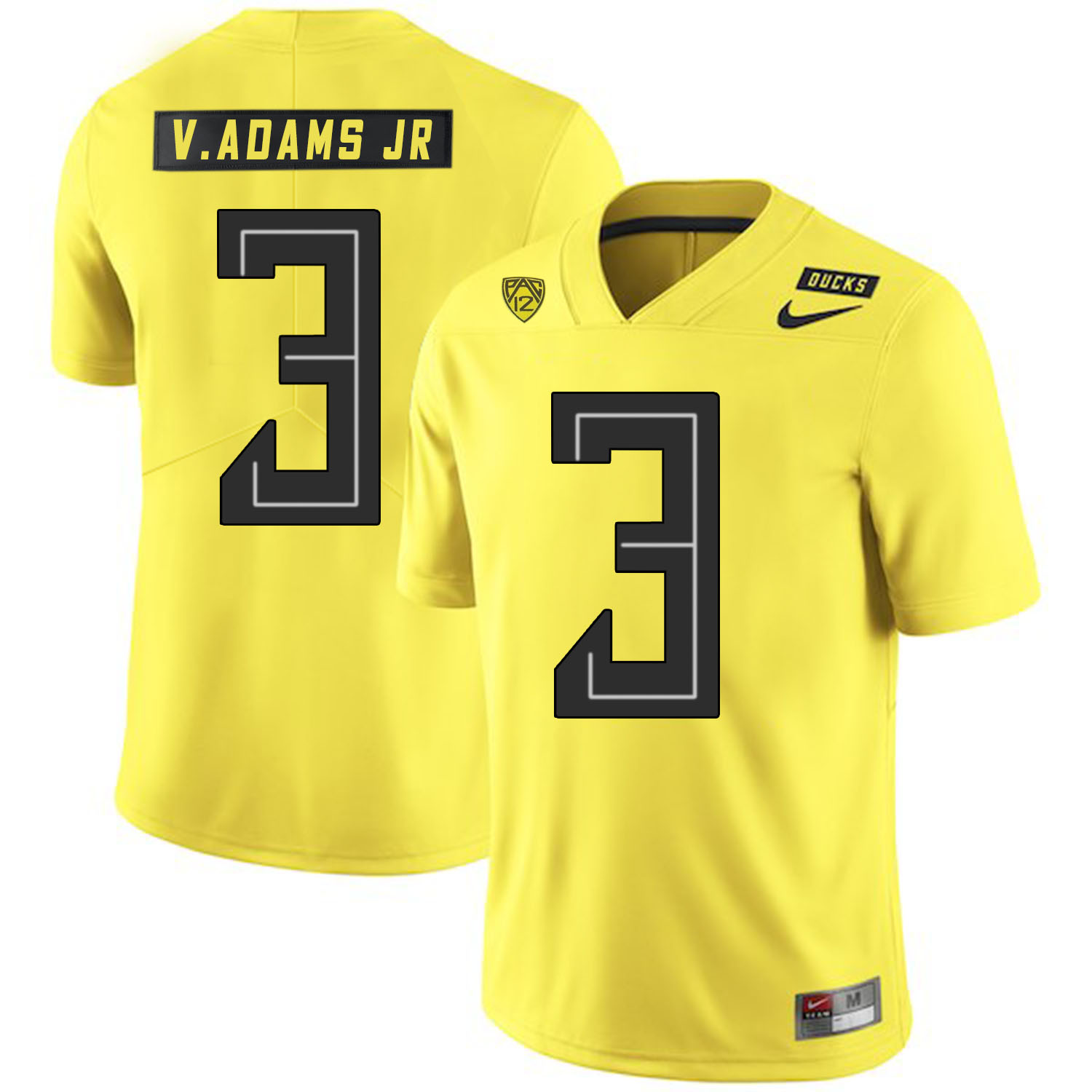 Oregon Ducks 3 Vernon Adams Jr Yellow Nike College Football Jersey