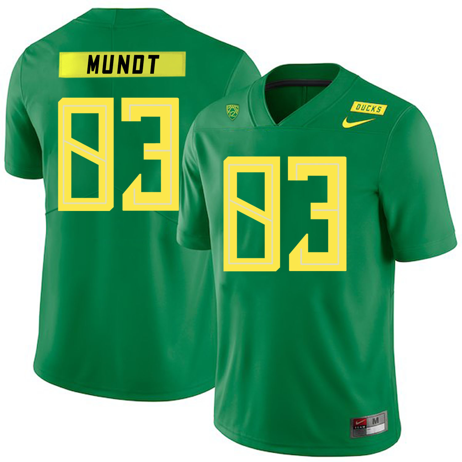 Oregon Ducks 83 Johnny Mundt Apple Green Nike College Football Jersey